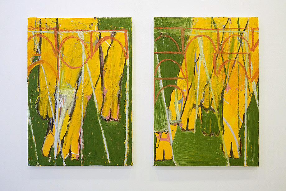 ALEJANDRO GONZÁLEZ OSÉS_ “Glue cow I & II”. Cera al oleo y oleo sobre lienzo. 100 x 70 cm. (cada pieza) (2024). ALEJANDRO GONZÁLEZ OSÉS_ “Glue cow I & II”. Cera al oleo y oleo sobre lienzo. 100 x 70 cm. (cada pieza) (2024).