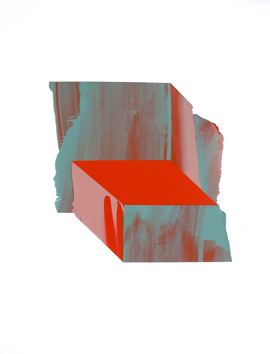 “Sintético #5”. 27 x 27cm. Collage pintura acrílica, 2018. Enmarcado 49 x 49cm