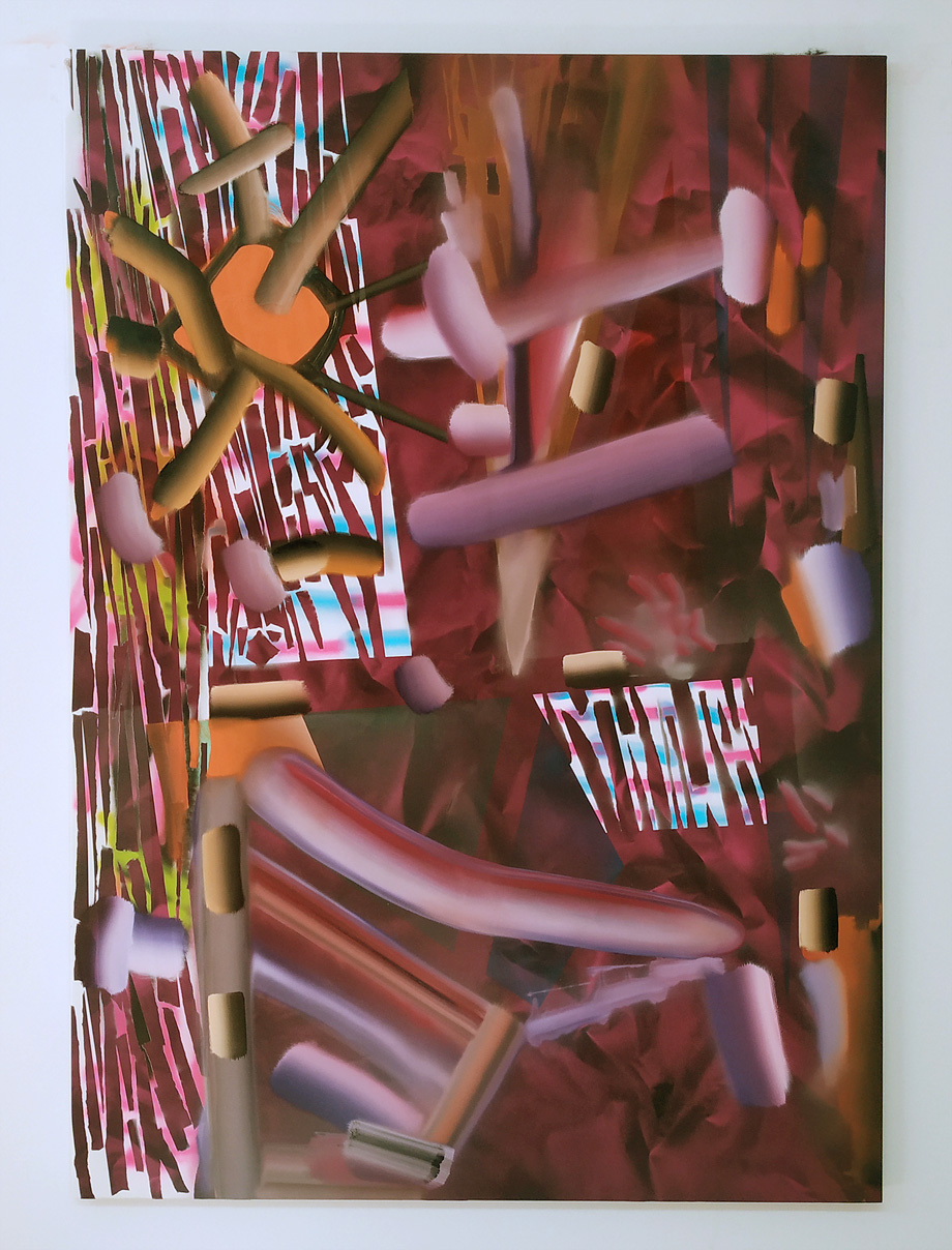 ISMAEL IGLESIAS. «Wanderlust». Oleo y spray sobre tela.114 X 162 cm