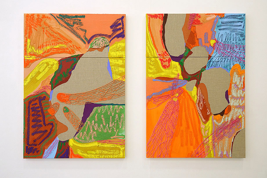 NURIA MORA _ “Tres pies & Tercer ojo” Acrilico arena y oleo sobre lino Velazquez 100 x 70 cm. (cada pieza) (2024) NURIA MORA _ “Tres pies & Tercer ojo” Acrilico arena y oleo sobre lino Velazquez 100 x 70 cm. (cada pieza) (2024)